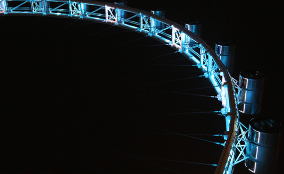 Riesenrad mit Aussicht auf Singapur.